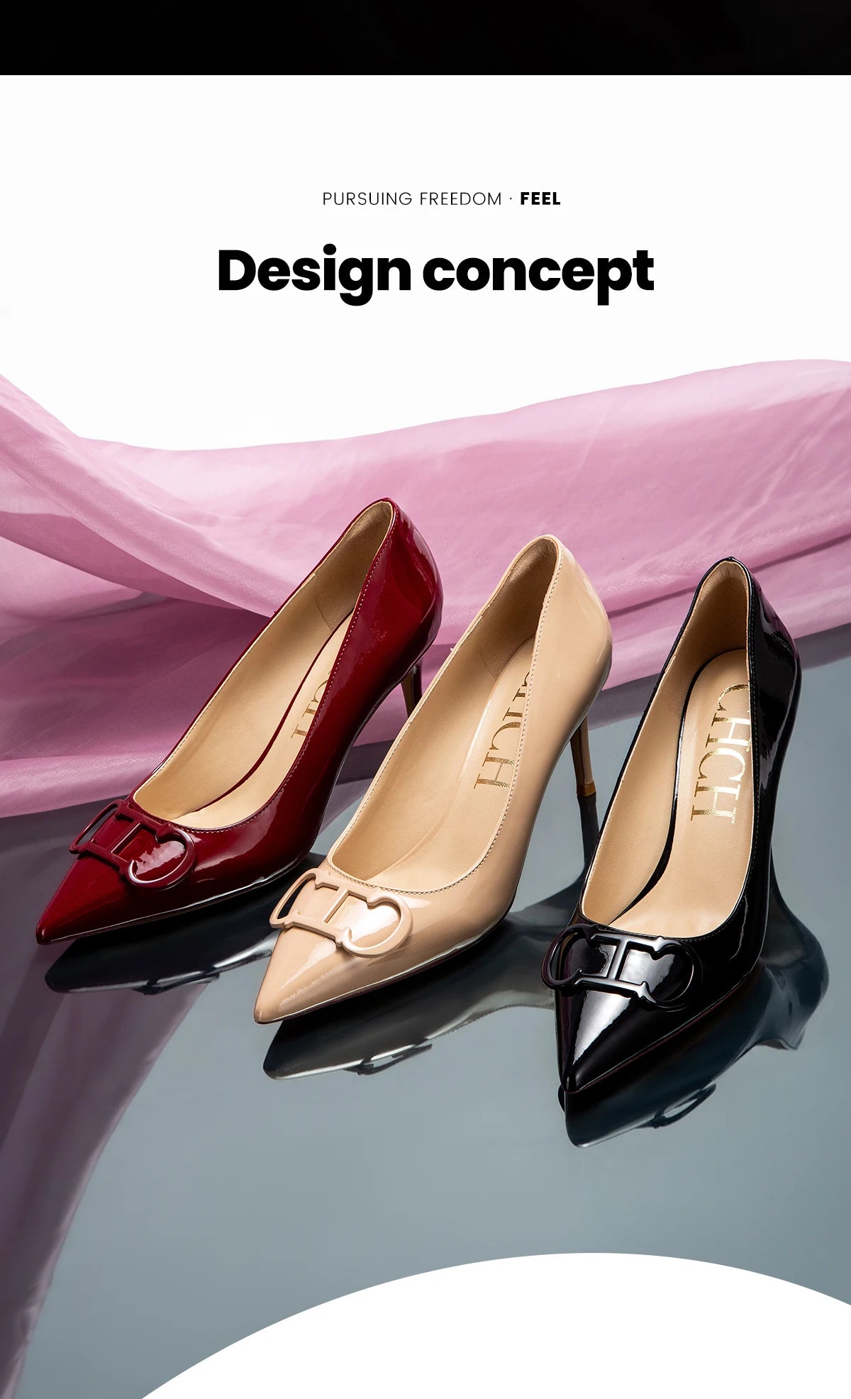 Women's Classic High Heels Simple Upper and Metal Buckle Decoration Simple Fashion Styling