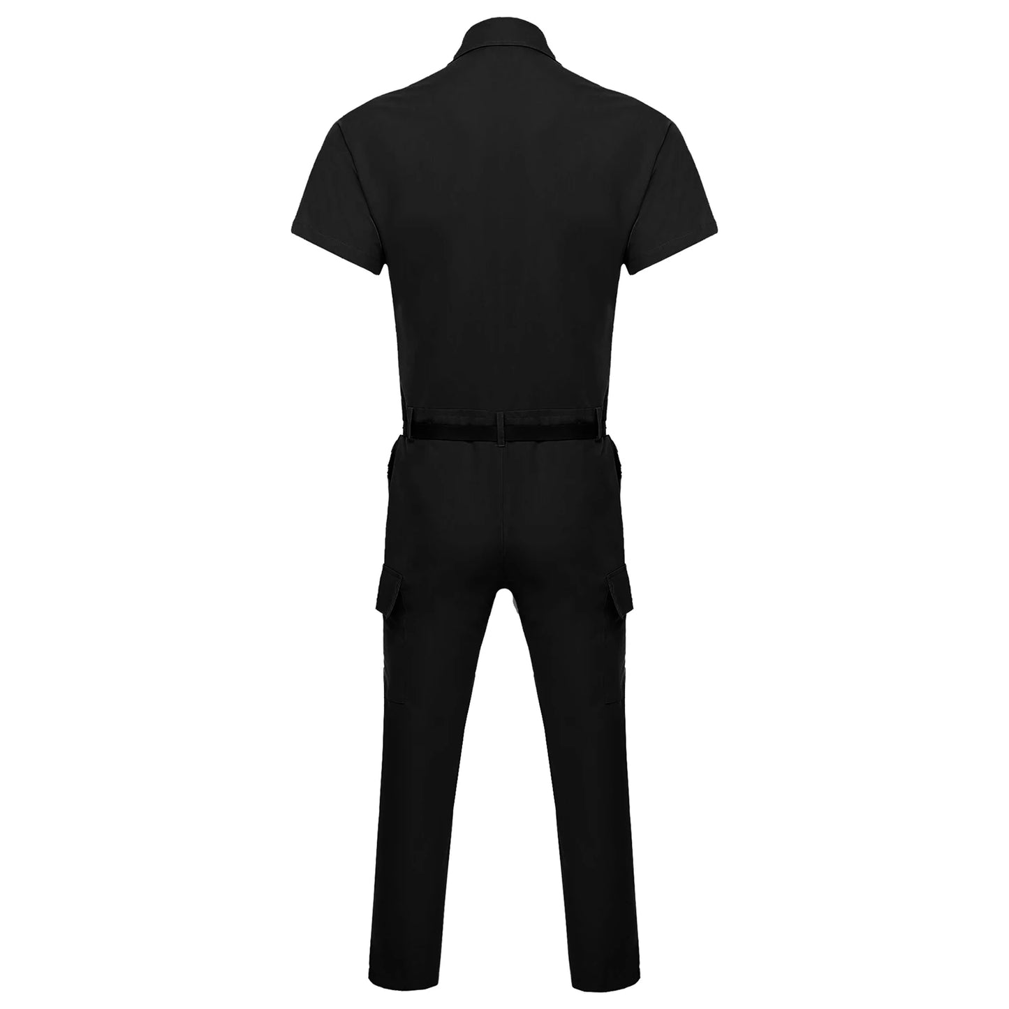 Mens Overalls Work Cargo Jumpsuit with Purse And Belt Workshop Uniform Multi-pocket Shorts Bottom Coveralls Rompers Work Wear