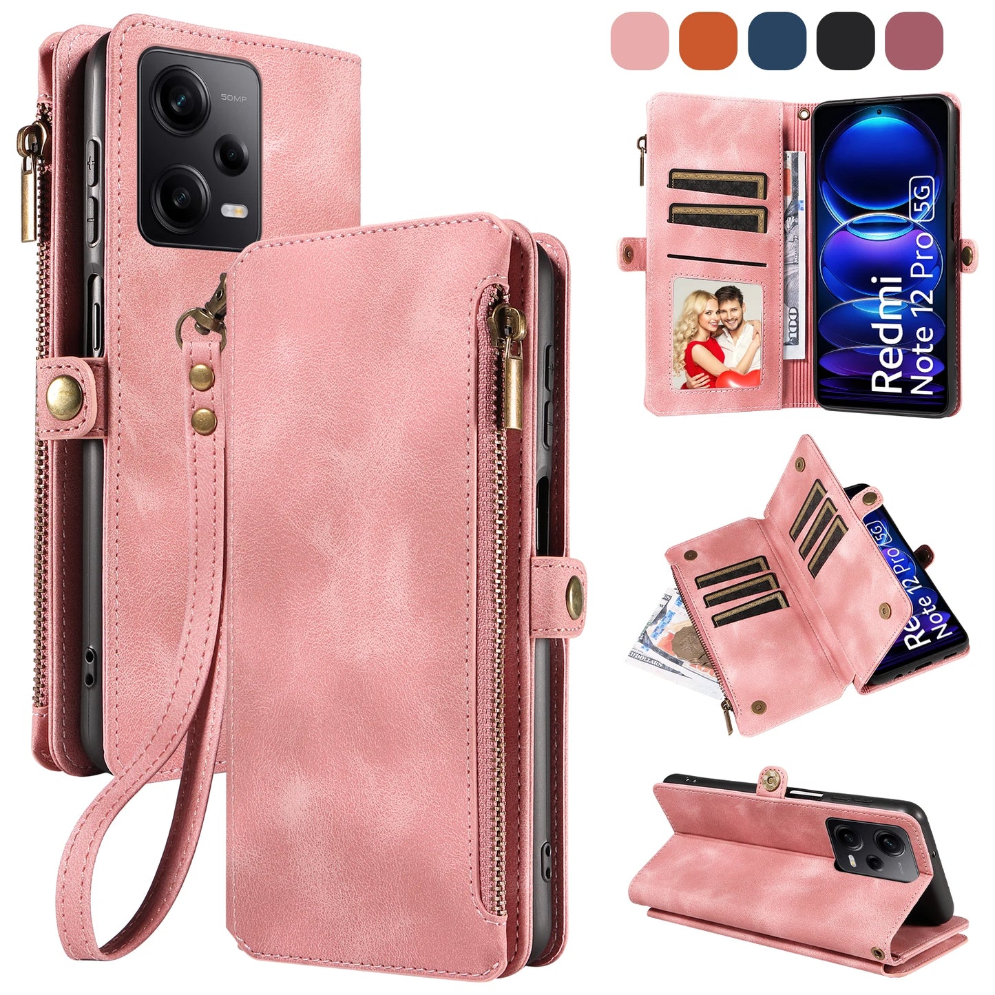 For Xiaomi Redmi Note 15 14 13 15C Poco X7 Pro F5 12 13C 14C 13T 15T Plus 5g Cases 4g Leather Wallet Card Holder Flip Phone Bags