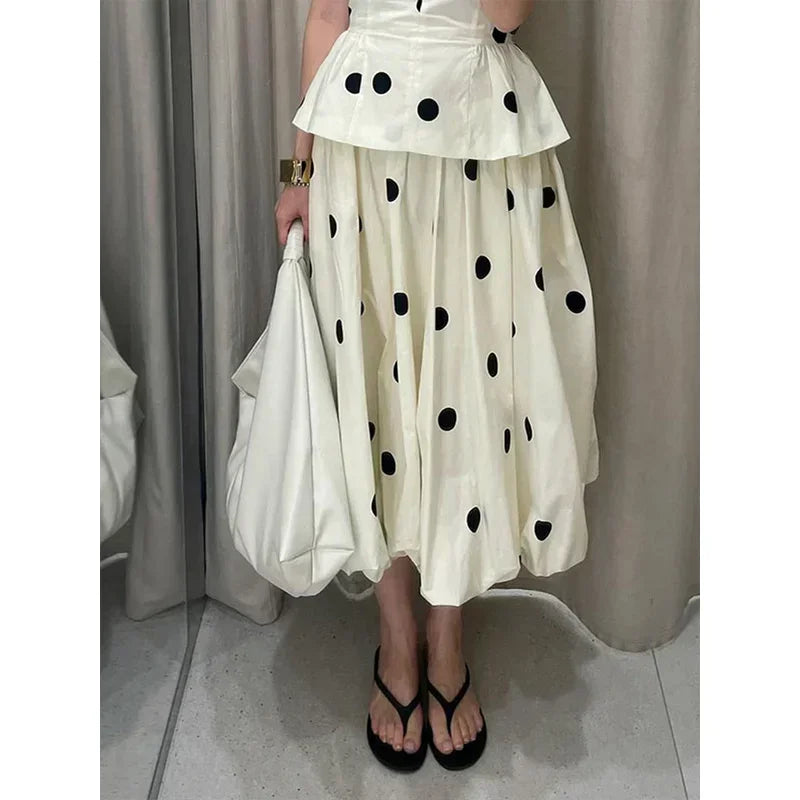 Vintage Polka Dot Backless Tank Tops Sexy Summer Street Chic Slim Deep V Neck Vest Casual Ruffles Sleeveless Tops Woman 2026 BAZAARHUBO