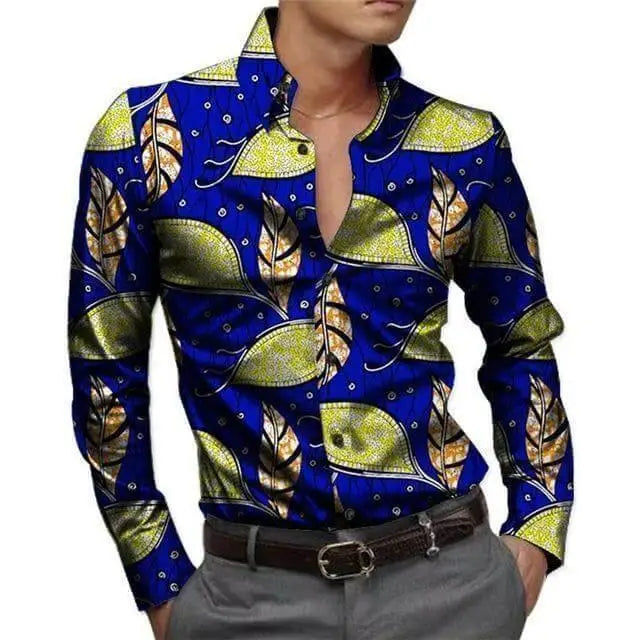 Fashion 3D African Pattern Shirt Casual Outdoor Street Men Shirt Simple Design Harajuku Men Long Sleeve Tops