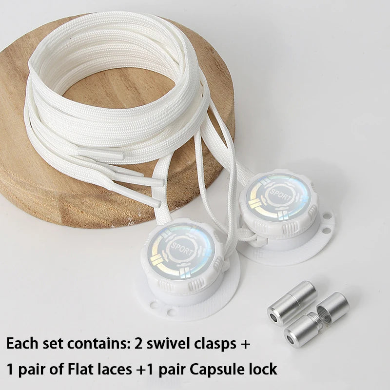No-Tie Automatic Shoelaces New Swivel Buckle Laces Without Ties Casual Shoes Sneakers Shoe Accessories for Adults and Kids
