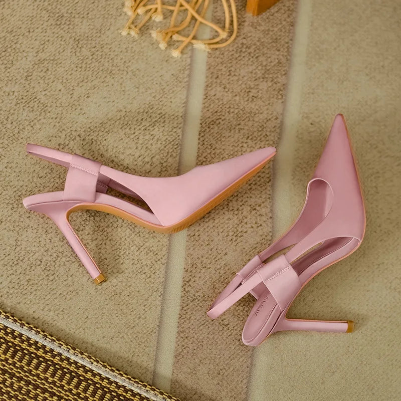 Luxury 2026 Pink Pointed High Heels Women's Slender High Heels Elegant New French Style Headed High Quality Summer Sandals