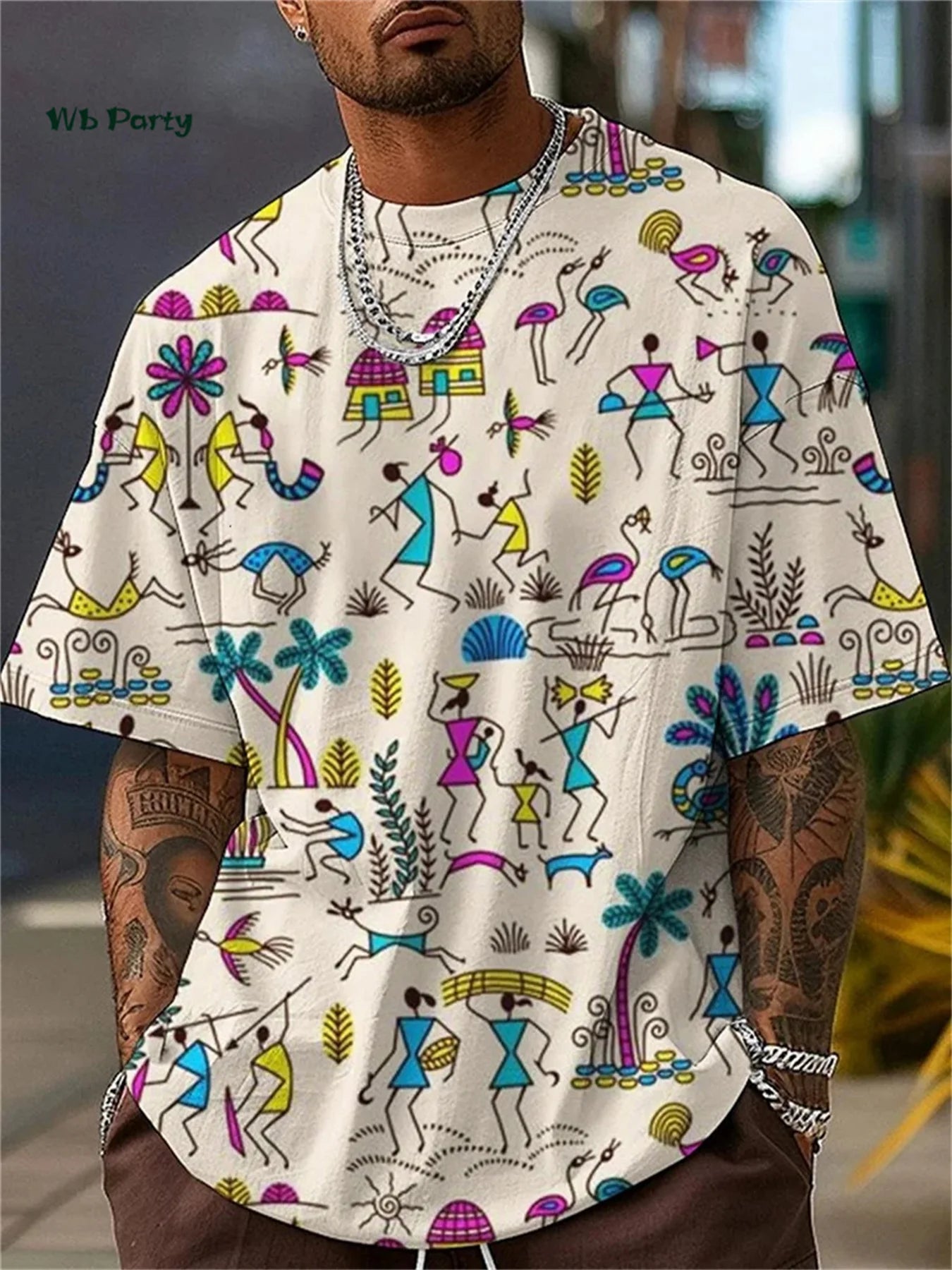 Cat Pattern Men's T-Shirt 3D Print Funny Animal Short Sleeve T-Shirt Oversized Tops Summer Daily Outdoor Casual Men's Clothing