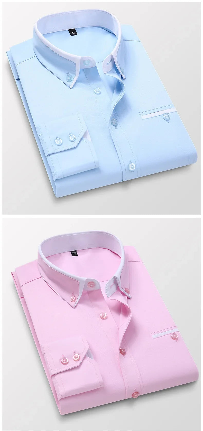 Men's Summer Casual Cotton Long-Sleeved Shirts / Male Slim Fit Spring Lapel Business Men Dress Shirt Tops Brand Clothing