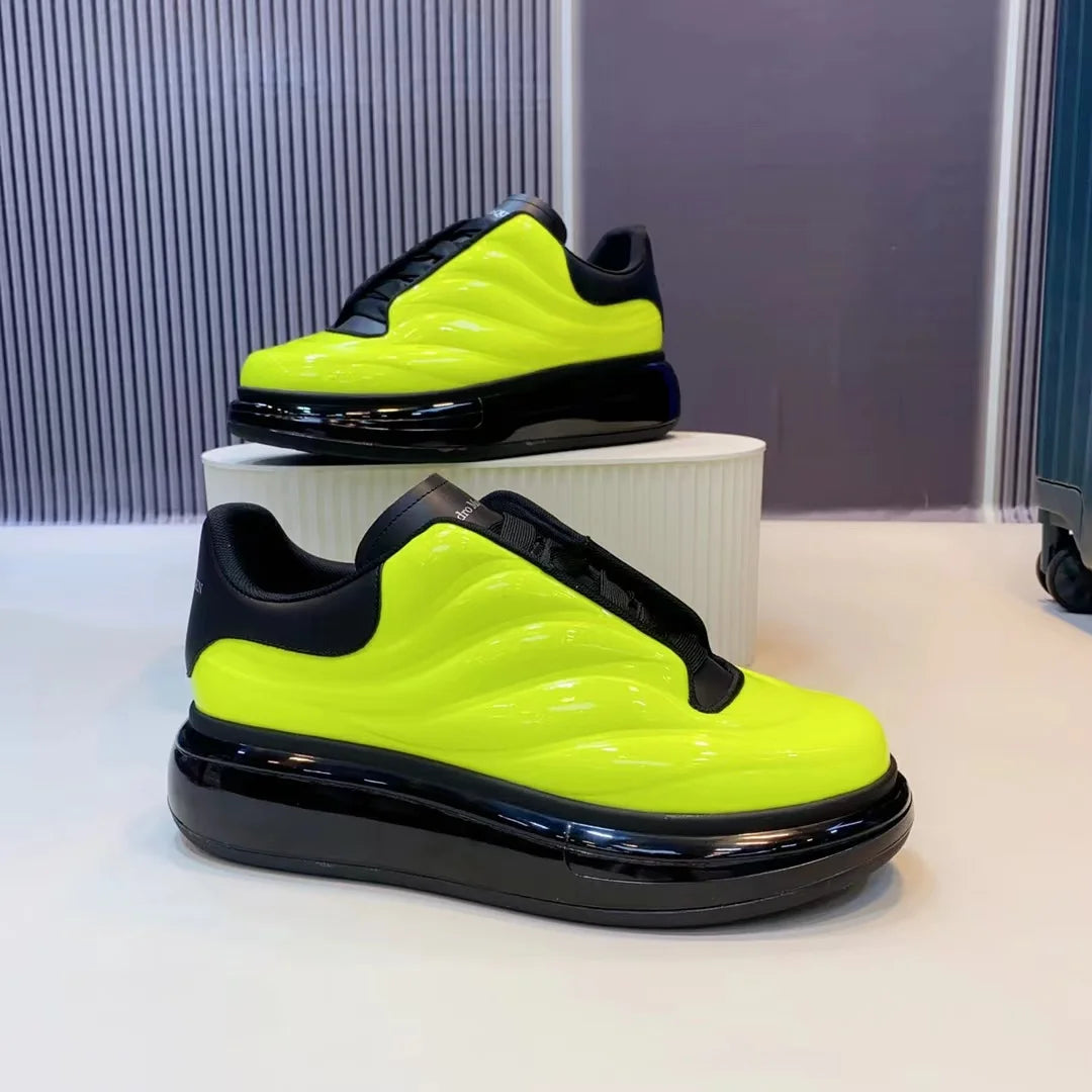 Handcrafted Leather Casual Sneakers Man Platform Trainers Unisex Originality Flat Loafers Men's Footwear