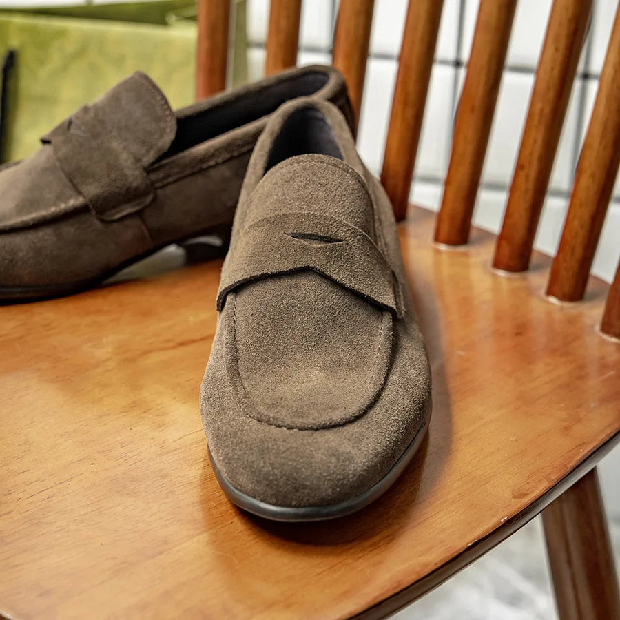 NEW 2025 French Elegant Men's Loafers Business Formal Casual Leather Shoes Handmade Cowhide Moccasin Shoes For Men