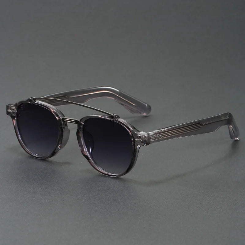 High-end Quality Sunglasses Men Women Korean Style Retro Sun Glasses for Women Thick TR90 Frame Luxury Brand Design Fake Glasses BAZAARHUBO
