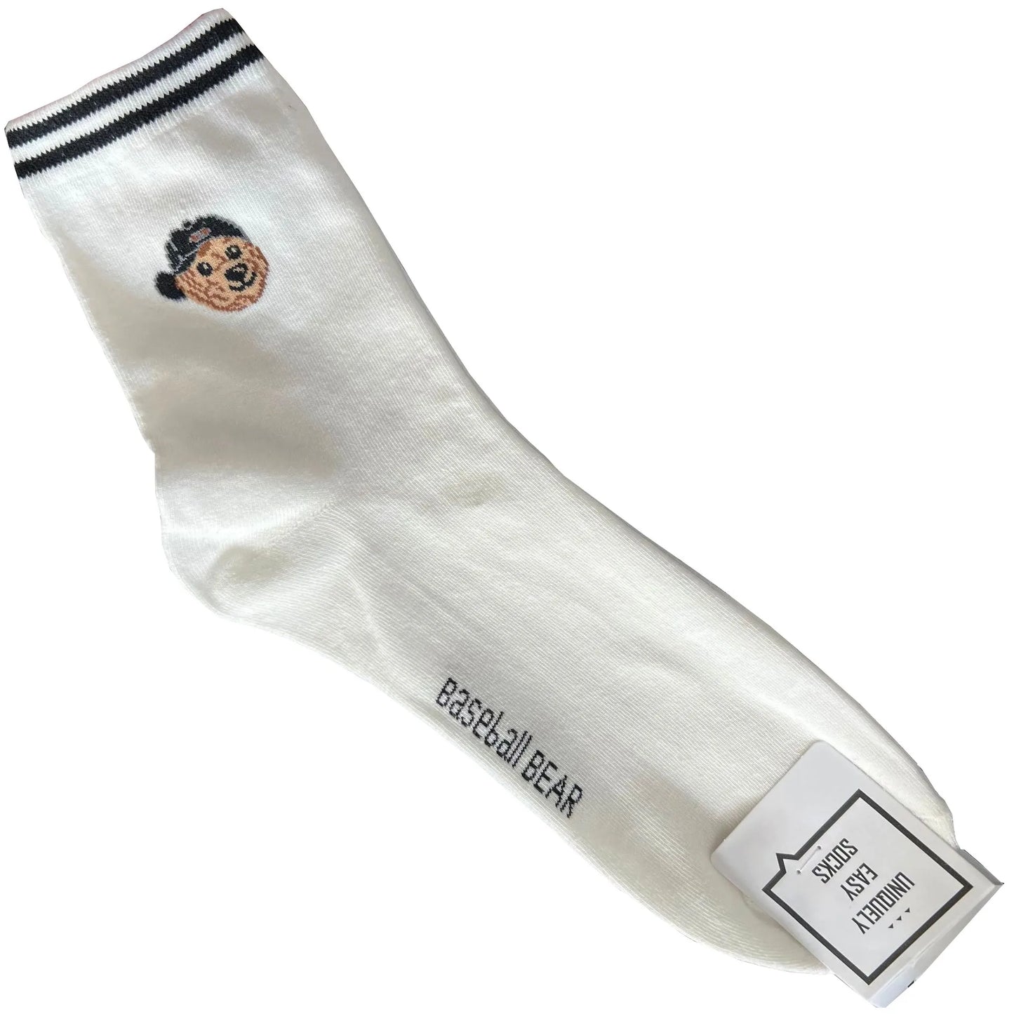 Good Quality Cartoon Gentleman Bear Men's Socks Cotton Harajuku Style Sport Boys Skateboard Novelty Breathable  Christmas Gifts