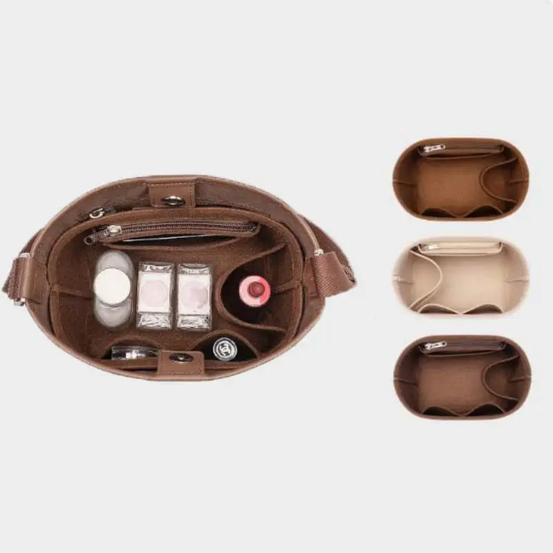Multi-Pocket Felt Insert Bag Organizer Makeup Organizers Liner Perfect for Women Handbags Bucket Bag Bag Accesories Cosmetic Bag