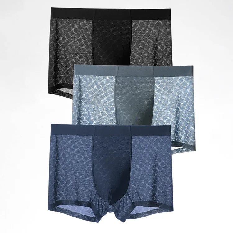 Ice Silk Underwear Men's Boxer Briefs Summer Thin Breathable Boxer Briefs Seamless Boxer Briefs Boys Shorts