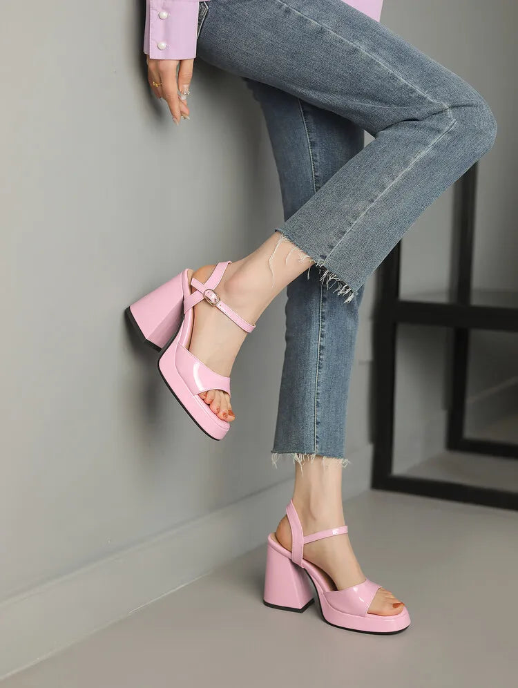 2023 Summer New Shoes Woman Brand Women's Platform Shoes Fashion Comfortable Thick Sole Sandals Square High Heels
