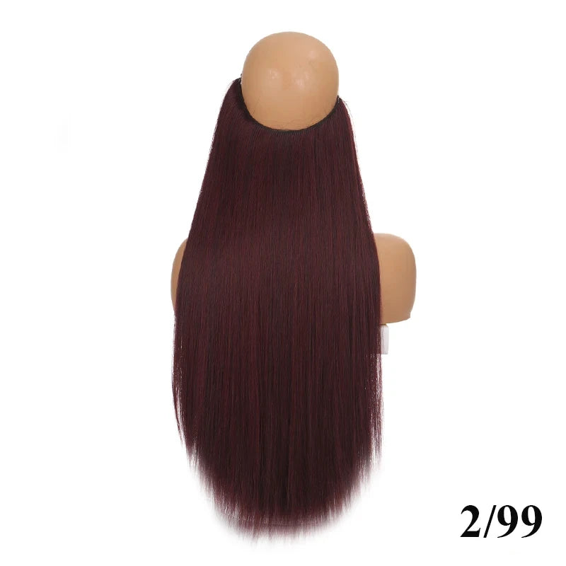 Fish line hair extension piece length (40cm 50cm 60cm) straight hair curly hair daily wear suitable for all women