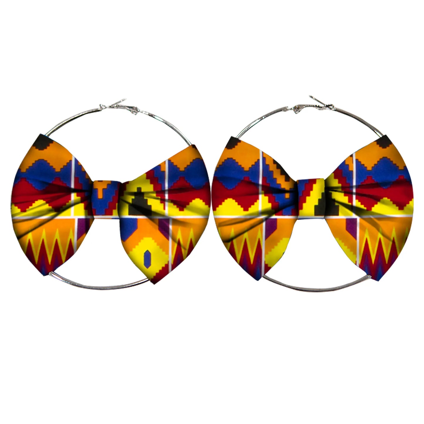 African Earrings Fashion Women Africa Handmade Statement Circle Jewellery Print Wax Fabric Accessories WYA078