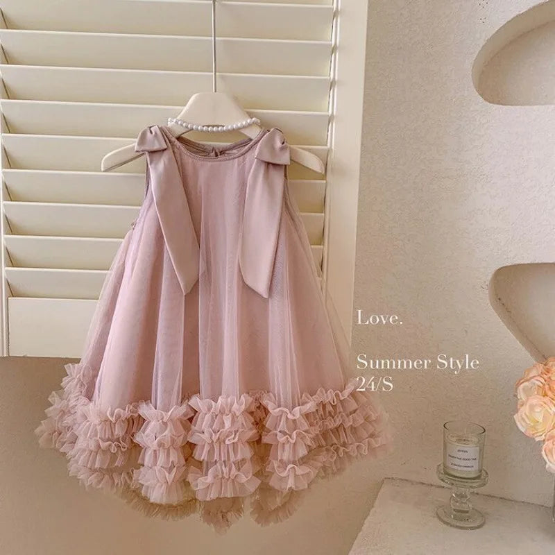 Kids Vintage Dress Girl Dress Summer Clothes Fashion Children's Net Yarn Dress Kids Girls Dresses for School Wedding of 8 Years