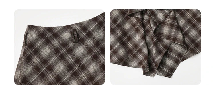 Chic Ven Women Skirt A Line Retro Loose High Waist Plaid Long Autumn Winter 2026
