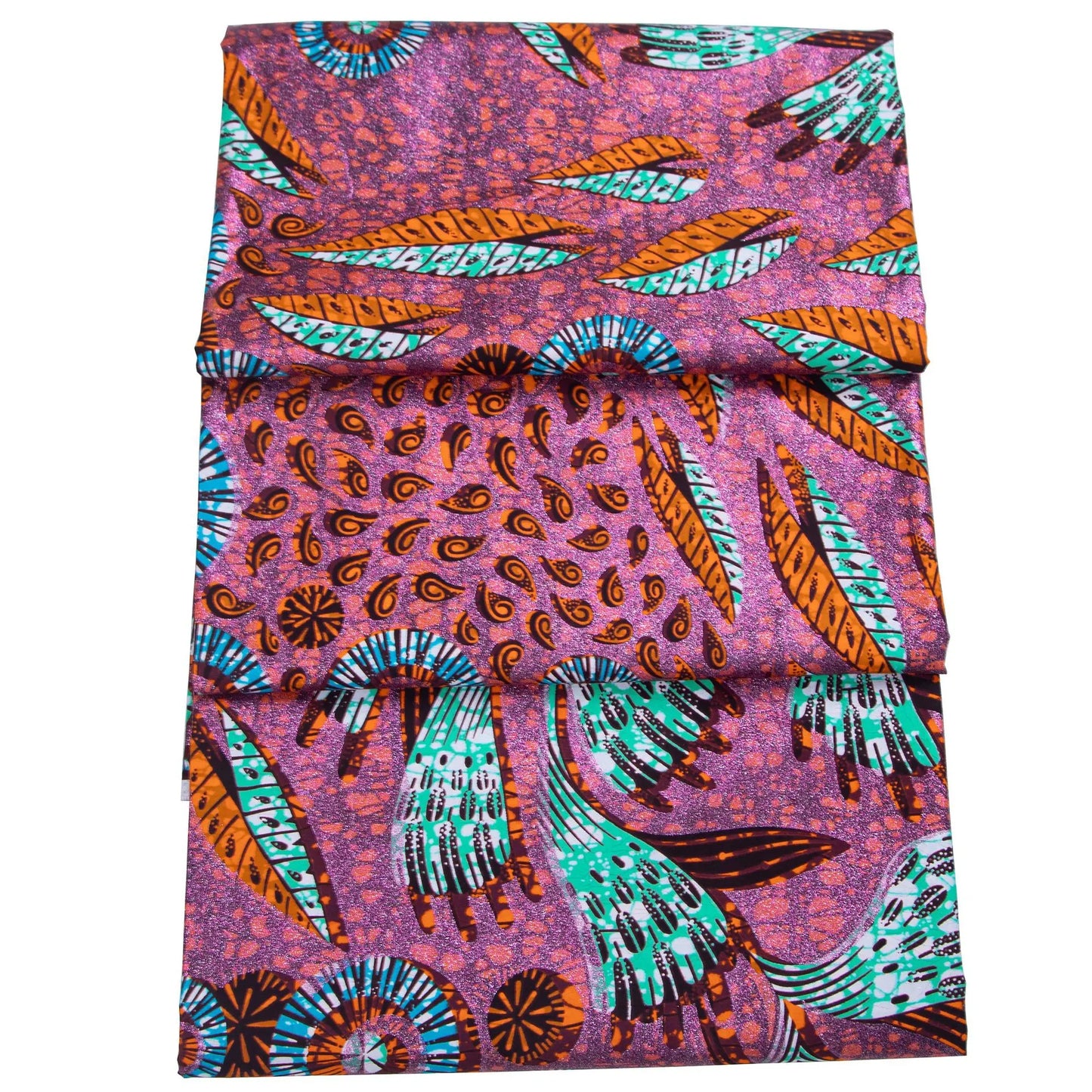 African Wax Print Fabric – 100% Cotton Ankara with Gold Foil Shimmer, 6 Yards/Roll, for Dresses, Headwraps & Fashion Garments