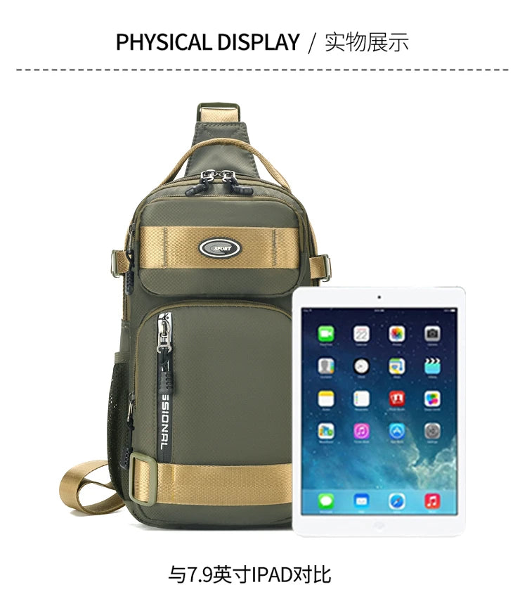 Large Capacity Men's Waist Packs Crossbody Bag High Quality Light Oxford Chest Pack Fashion Casual Men's Handbag Shoulder Bag