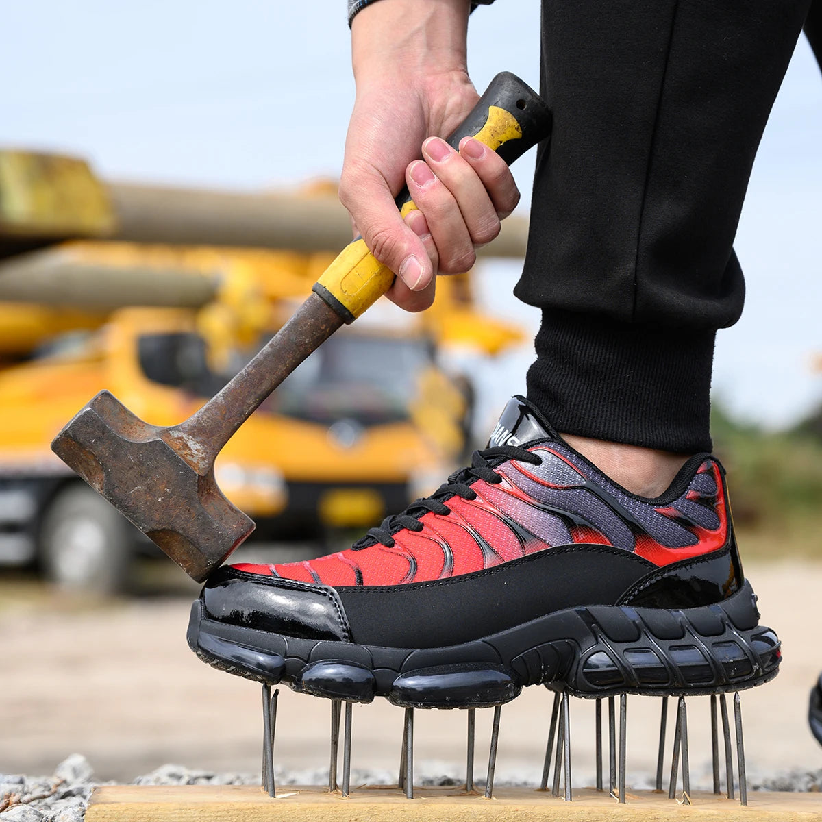 Air Cushion Steel Toe Work Safety Shoes Men Women Non Slip Sneakers Anti-Smash Puncture Proof Security Breathable Shoes Unisex