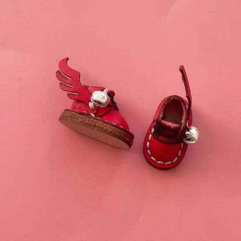 OB11 Doll Shoes Fashion Cowhide Boots Shoes for GSC, YMY, Obitsu 11, 1/12bjd Doll Accessories