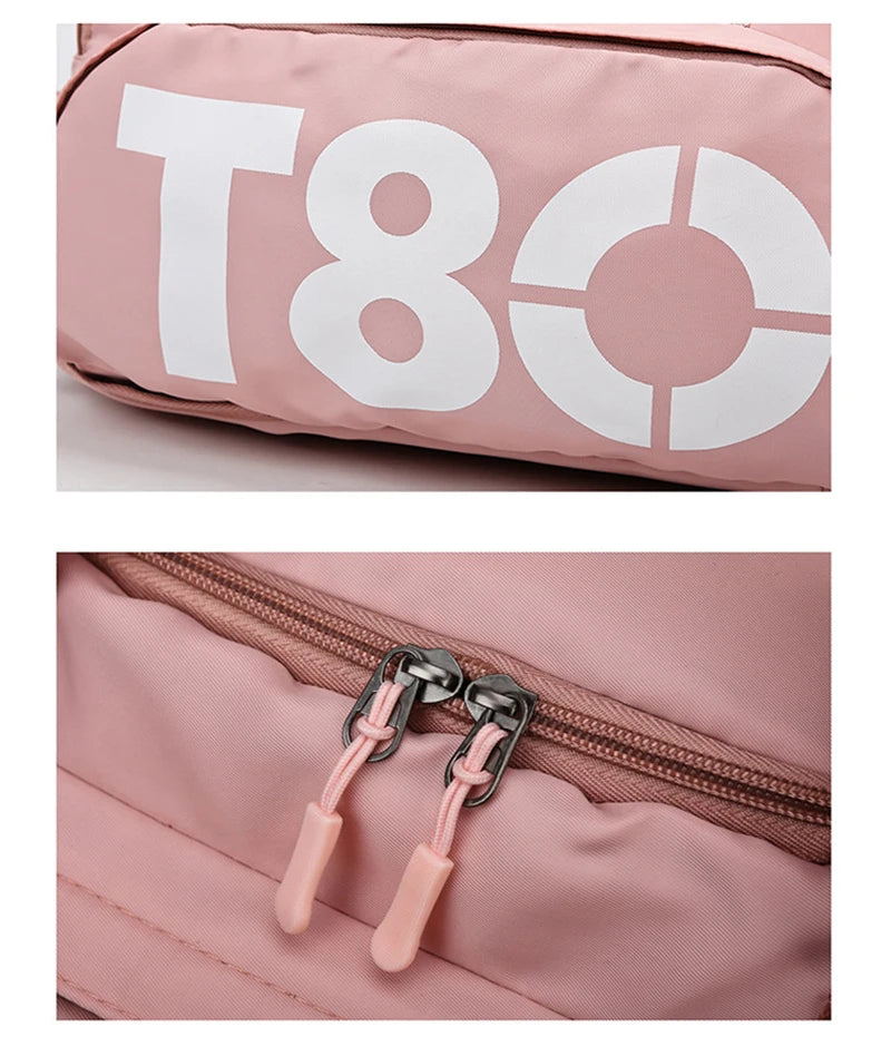 Women's Handbag T80 Gym Sports Backpack for Man Hand Bag Fitness Travel Tote Shoe Shoulder Duffle Crossbody Portable Boston Bag