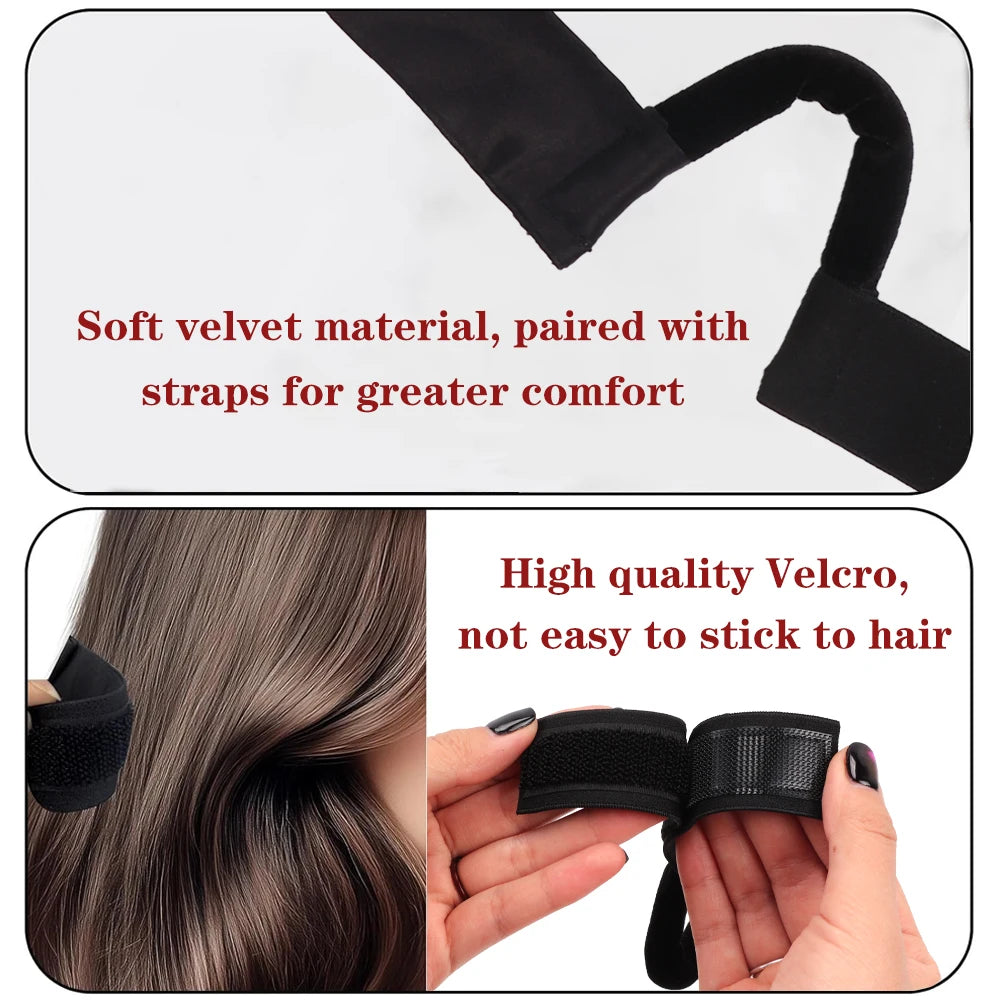 10Pcs New Arrival Custom Comfortable Satin Lace Melt Wig Band Adjustable Wig Headband With Ear Protection 3.5Cm Width Black Pink