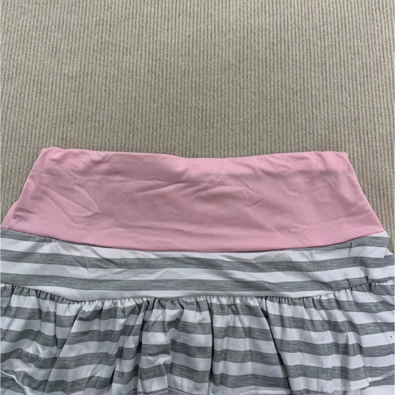 Summer  Japanese  Korean Sweet Style Niche Spicy Girl Versatile Mini Skirt Sexy Fashion Striped Contrasting A-line Short Skirt