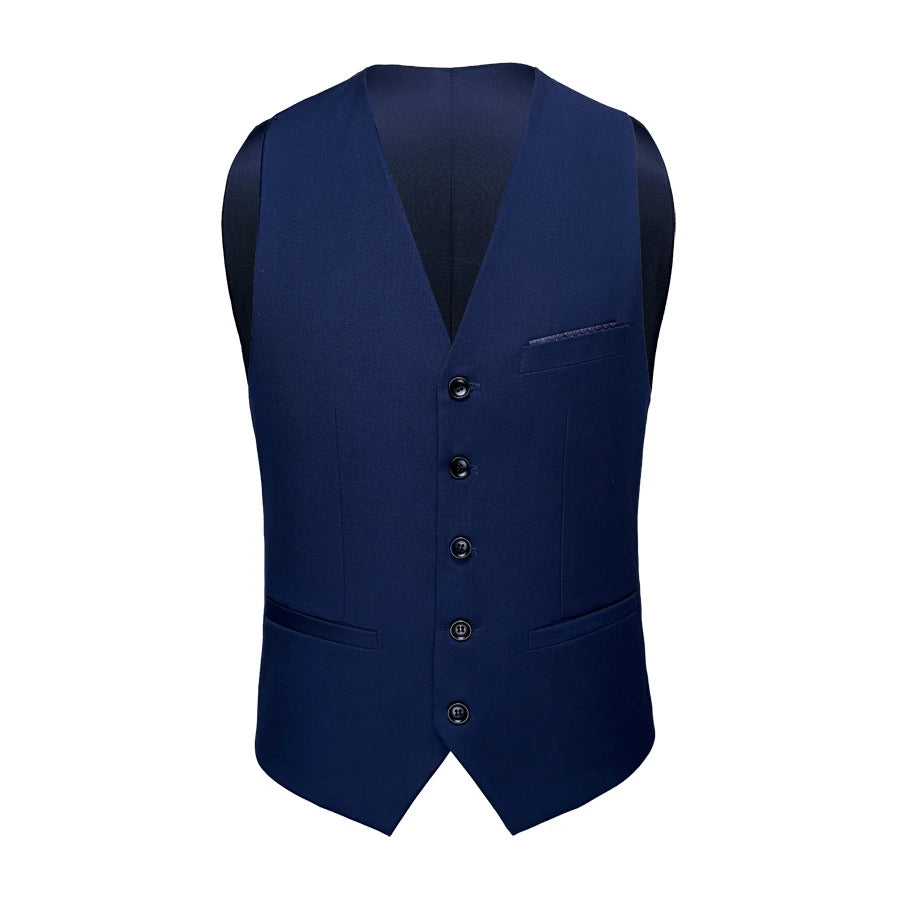 M-6XL Luxurious Fashion High-end Solid Color Men's Official Business Casual Suit Vest Groom Wedding Dress Party Male Waist Coat