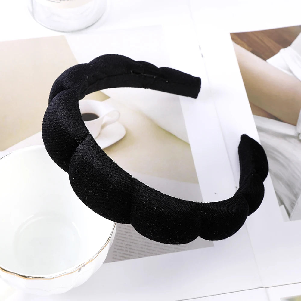 Fashion Padded Headbands for Women Wide Bezel Hairbands Thick Velvet Hair Hoop Girls Sponge Non-slip Hairband Hair Accessories BAZAARHUBO