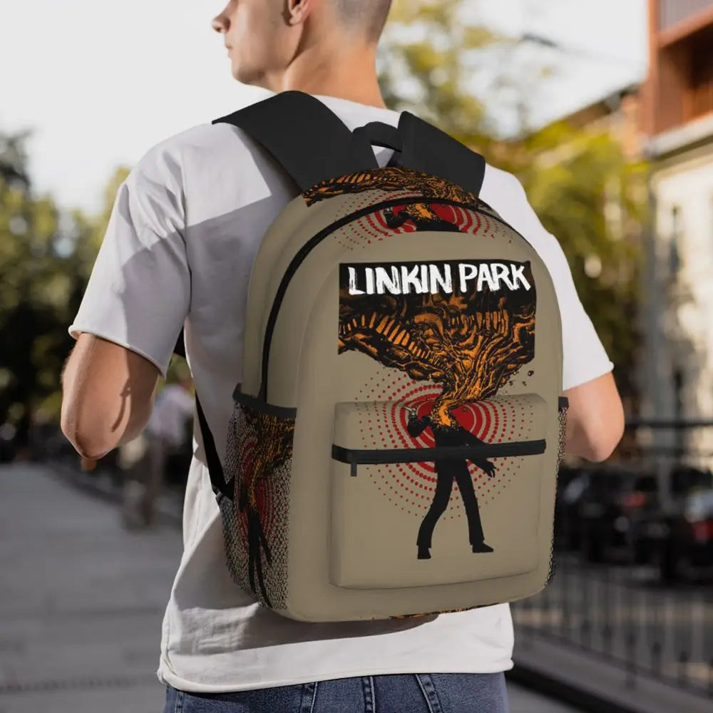 L-Linkin-S P-Park-S Band Student Backpack School Bag Hiking Travel Daypack for Boys Girls Fashion Bookbag Shoulder Bags
