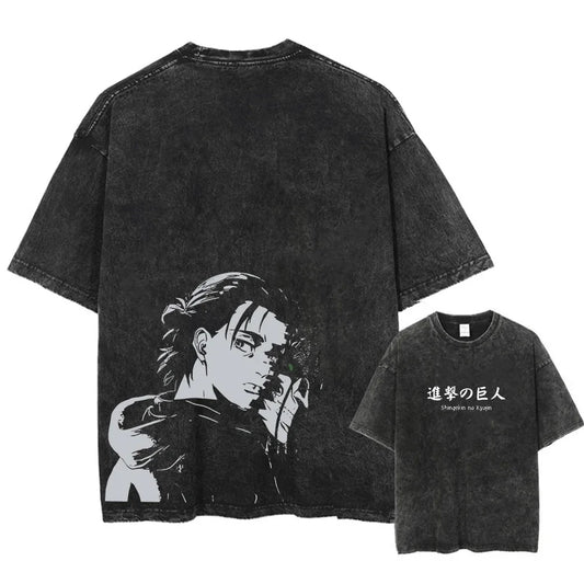Attack on Titan Cotton High Quality Tshirt Comic Japanese Anime Men Top Japanese Y2k Streetwear Man Clothes
