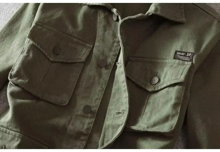 Washed Jackets Trendy Brand Casual Work Jackets Men's Loose Spring Autumn Tops Japanese Style