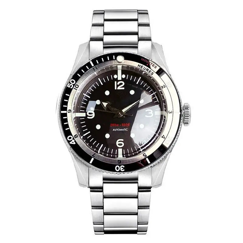 Tandorio Diver 40mm Black Dial Watch Men NH35 PT5000 Watch Automatic Bow Glass Watches for mens