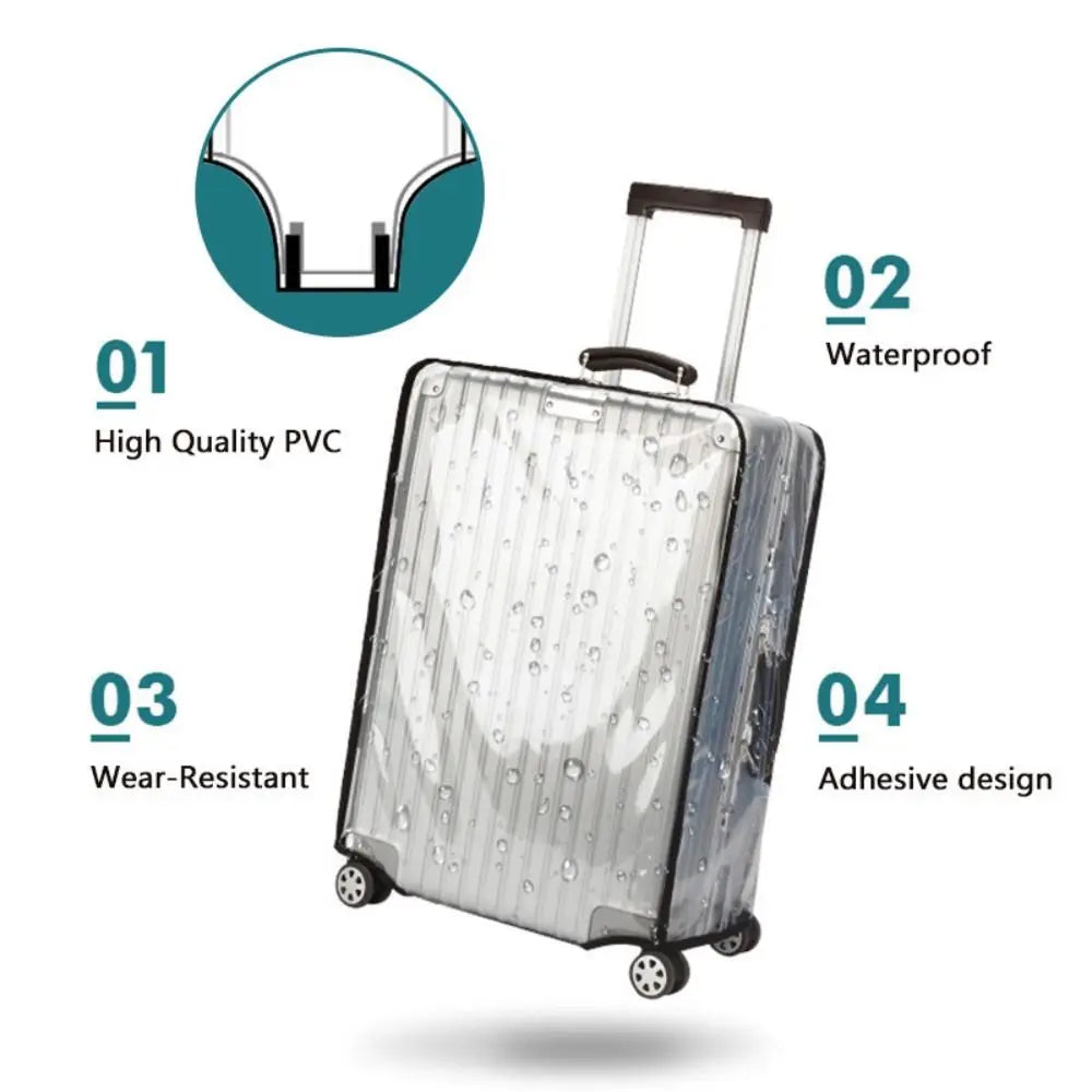 16-28 Inch Travel Luggage Cover PVC Waterproof Luggage Protector Cover Dustproof Transparent Suitcase Protector Cover Luggage