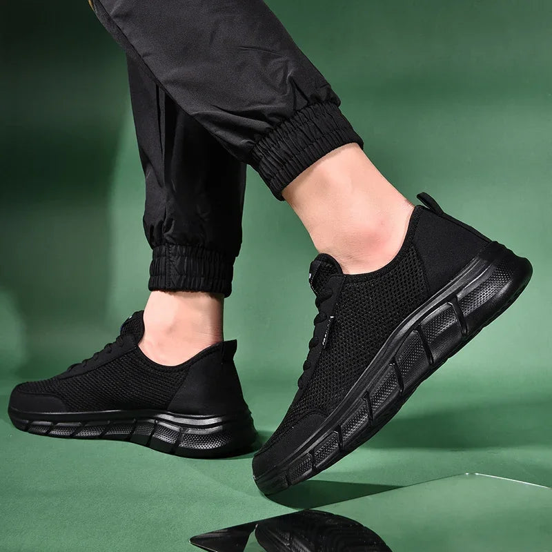 MAEDEF New Sneakers Men's Breathable Mesh Lightweight Casual Walking Man Shoes Big Size 39-48 Comfortable Black Sneakers for Men