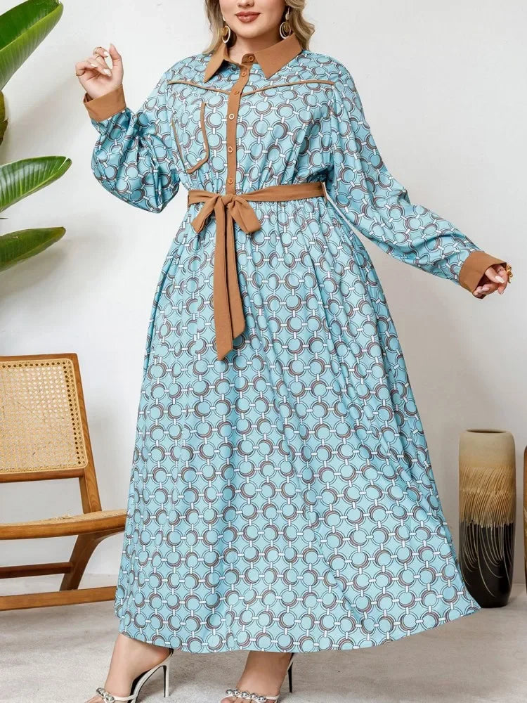 African Dresses For Women Elegant Spring Autumn Long Sleeve Dashiki Maxi Dress Ladies Traditional African Clothing Fairy Dreaes