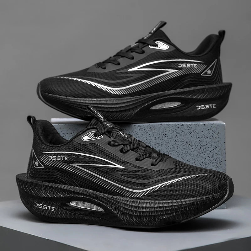 [Sports Shoes] Men's ultra light professional marathon running shoes, carbon plate cushioning, breathable low cut design, fluore