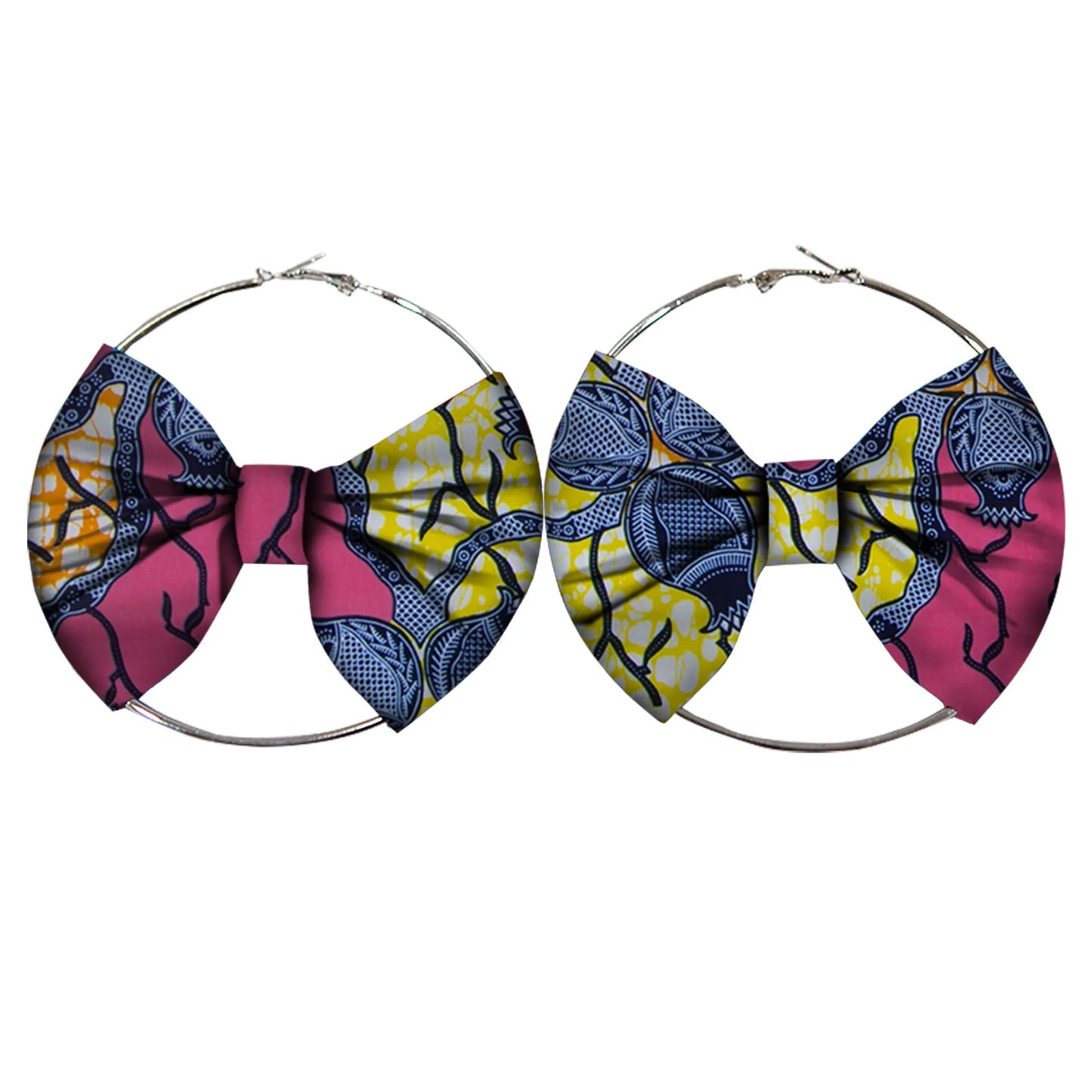 African Earrings Fashion Women Africa Handmade Statement Circle Jewellery Print Wax Fabric Accessories WYA078