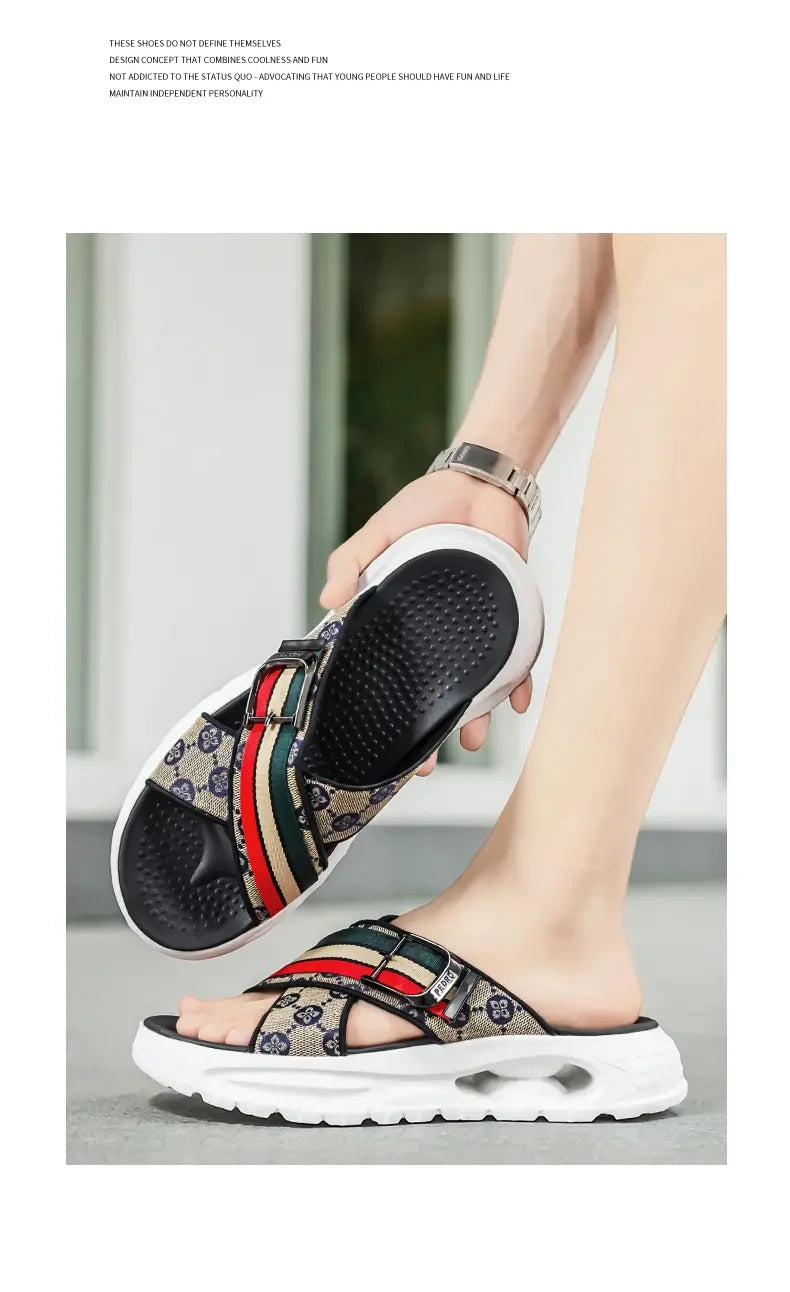 Lightweight Casual Sandals For Men Neat Minimalist Cut Breathable Summer Shoes Soft Sole Footwear For Walking And Commuting