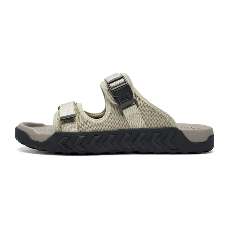 Summer Men Adjustable Outdoor Slippers Men Slides Anti Slip Slippers Black Khaki Green Comfortable Big Size 46 47
