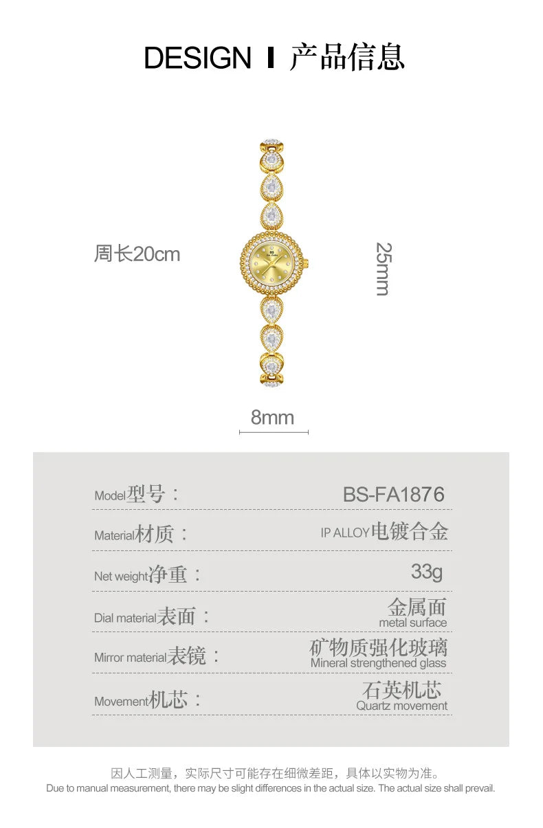 Gold Women Bracelet Dress Watches For Ladies Wrist Quartz Watches 2025 Top Brand Luxury Golden Rhinestone Gift Girlfriend Clock