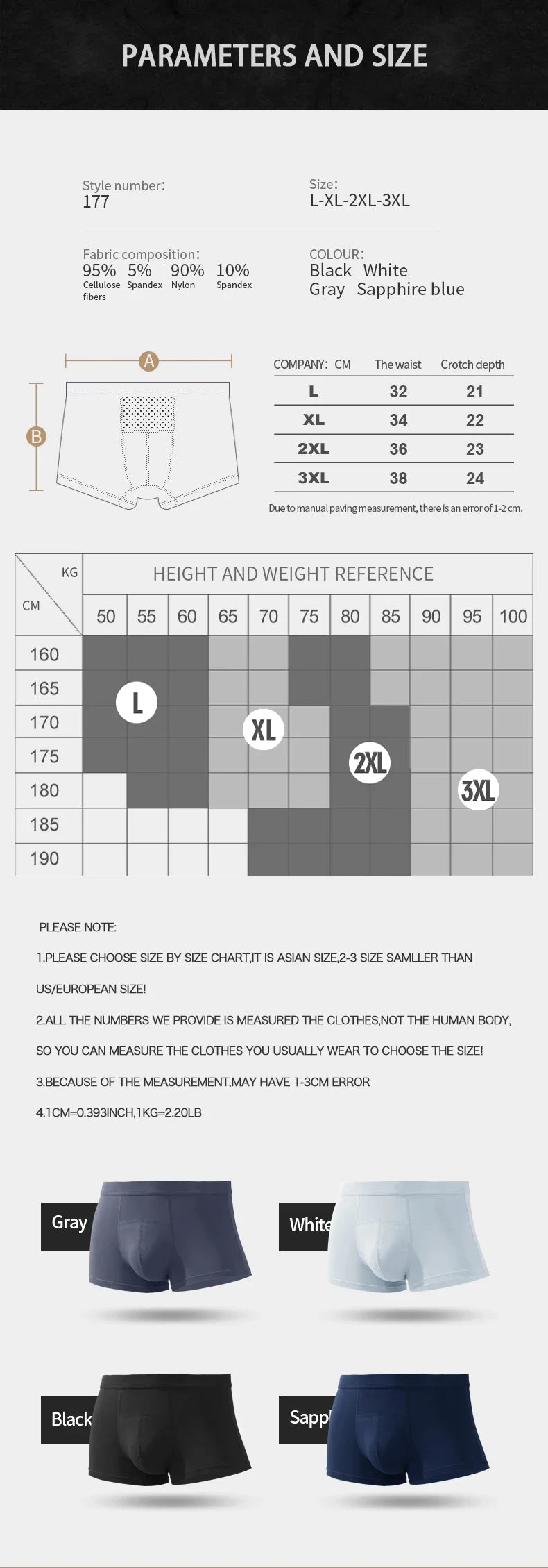 Men's Underwear - Silk Flat-front Briefs - Modal Four-Piece Briefs - Summer Breathable - Summer Lightweight Underpants