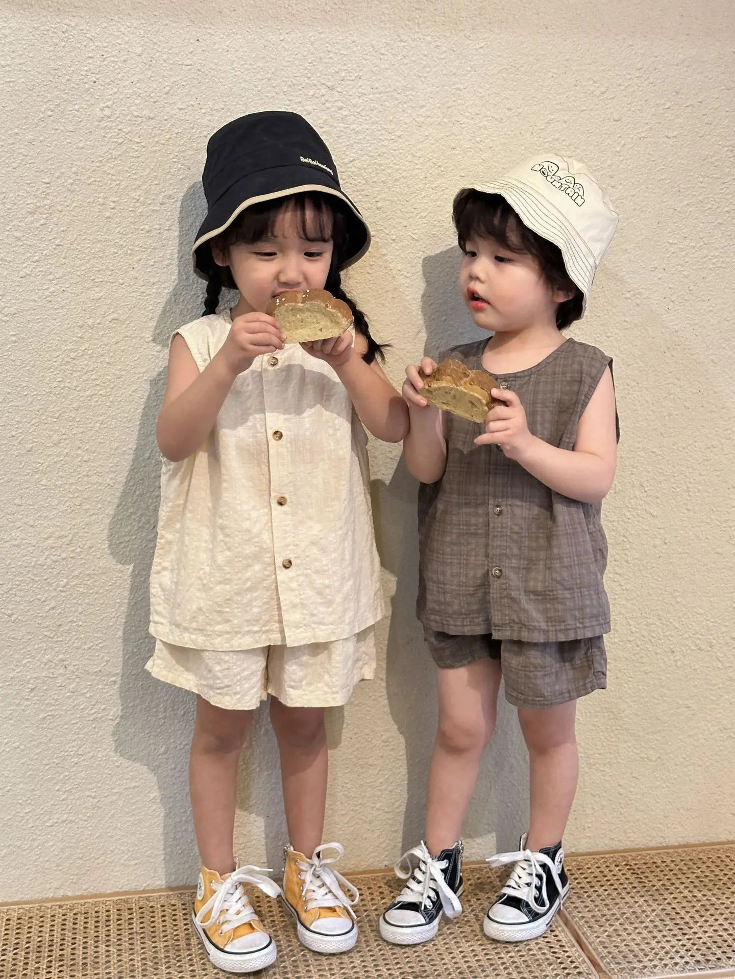 2026 Summer Kids Clothing Set Boys Vest and Shorts 2 Pcs Suit Korean Style Casual Girls Clothes Set Unsex Children Outfit