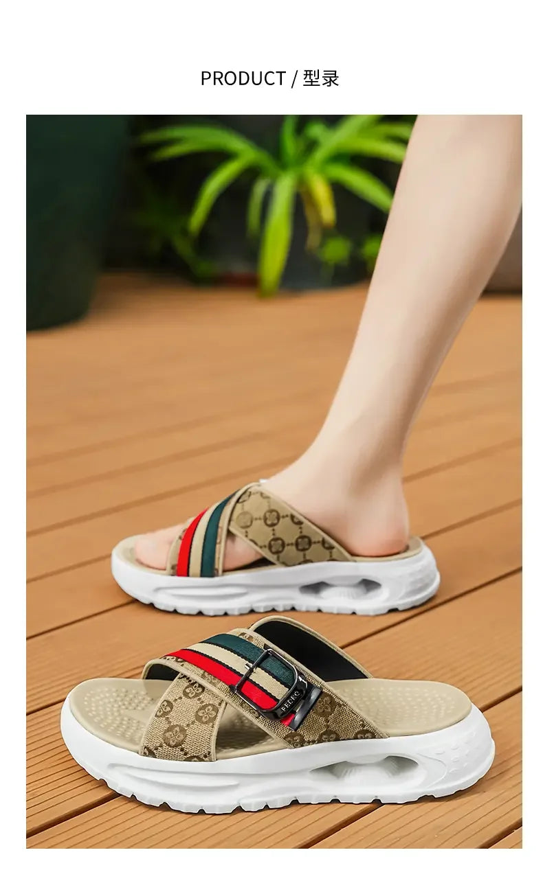 Lightweight Casual Sandals For Men Neat Minimalist Cut Breathable Summer Shoes Soft Sole Footwear For Walking And Commuting