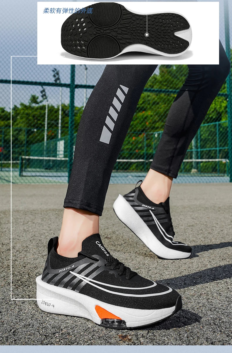 Running Shoes Carbon Board Speciality Marathon Men Sports Breathable Lightweight Women's Comfortable Athletic Nonskid Sneakers