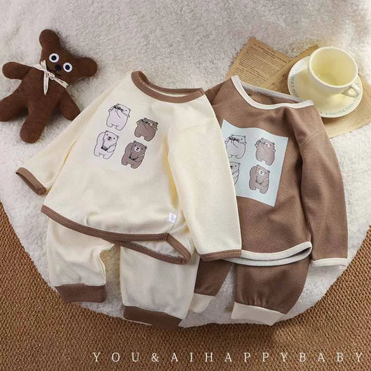Boys Baby Sets Girls Cartoon Suit Children's Casual Loose Outfit Spring Autumn Fashion Clothes Kids Tops Sports Trousers 2 Piecs