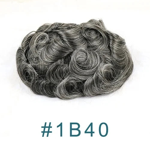 0.02mm Super Ultra Thin Skin 80% Density Natural Hairline Men Toupee Blonde Brown Grey Human Hair Undetected Capillary Prosthesi