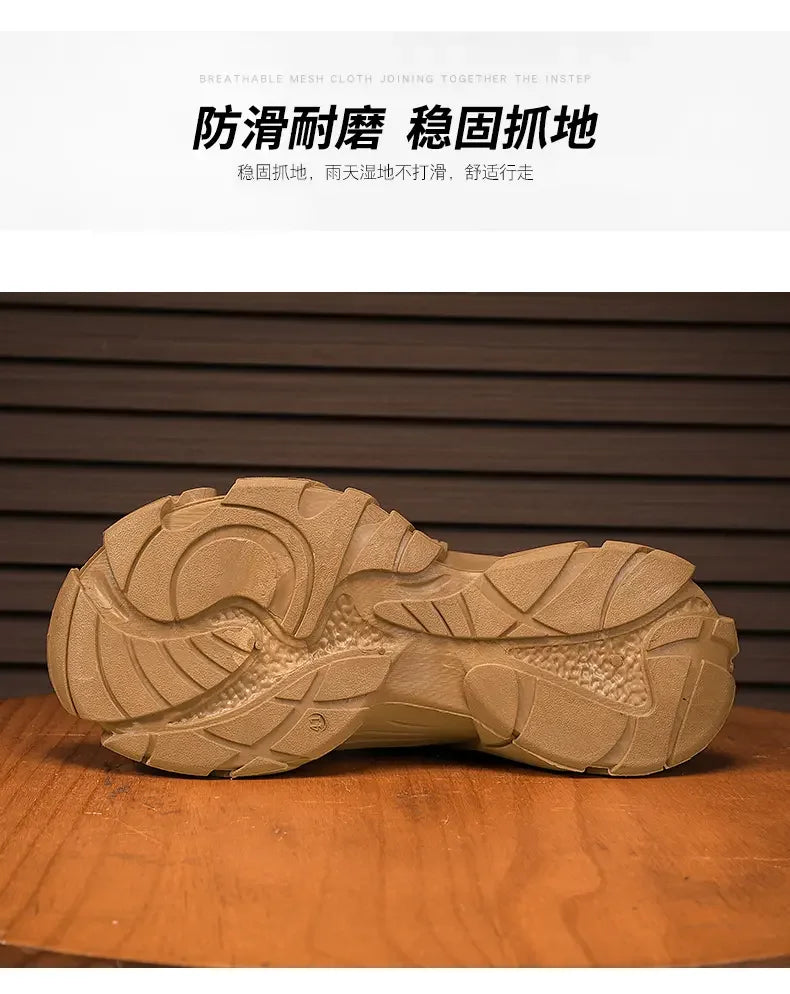 Men's Outdoor Short Boot Thick Soled High Top Casual Shoes Fashionable Trendy Shoes Male Sports Shoe Autumn Bare Boots 2024 New