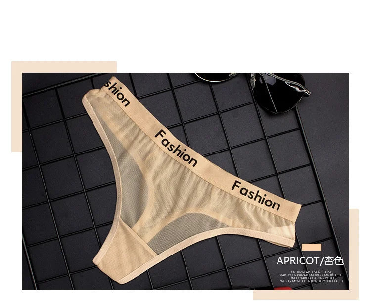 SP&CITY Sporty Style Sexy Transparent Underwear Women Crotch Cotton Briefs Soft Hollow Out Panties String Thong Sex Lingerie