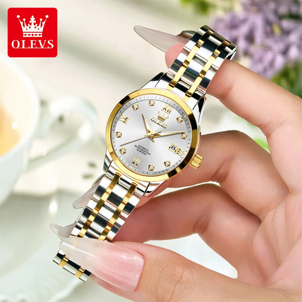 OLEVS 9946 Automatic Woman Watch Fashion Simplicity Ladies Watches Auto Date Waterproof Luminous Women's Mechanical Wristwatches